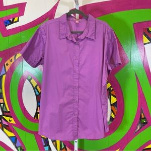 Woman Within, Mauve Basic Button Down Shirt. Size 1X(22-24). Excellent condition